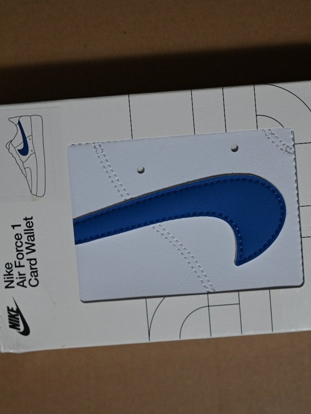 Nike Air Force 1 Card Wallet White Blue Swoosh